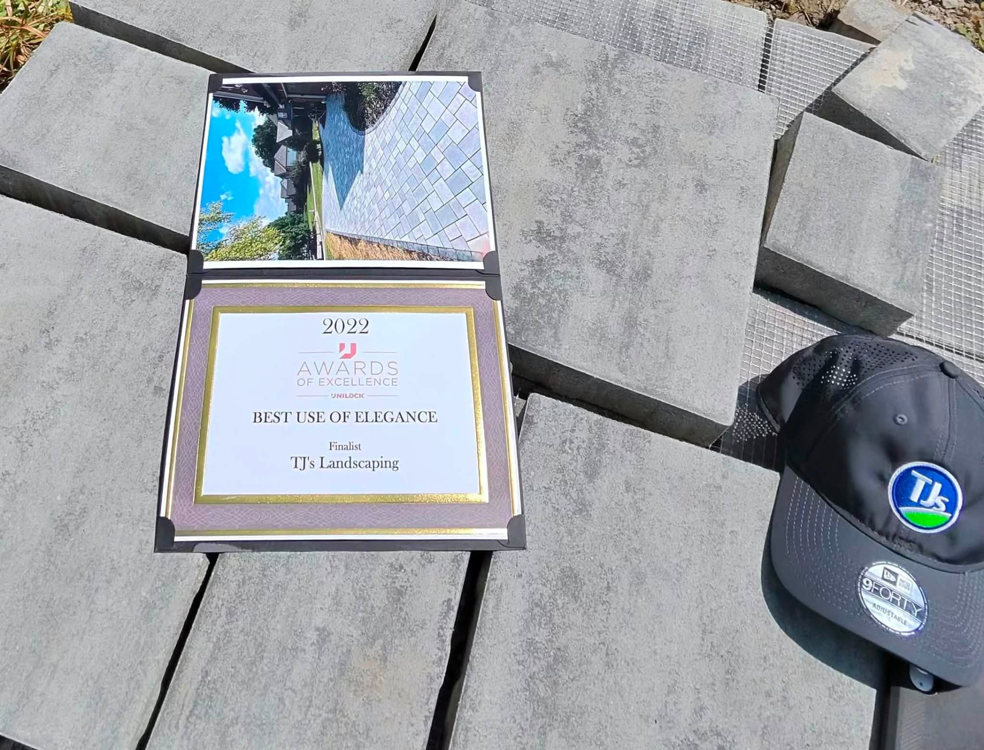 2022 Unilock Awards of Excellence finalist plaque for Best Use of Elegance